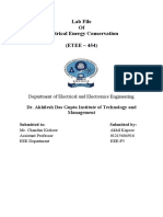 Lab File of Electrical Energy Conservation (ETEE - 454)