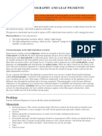 Chromatography of Photosynthetic Pigments