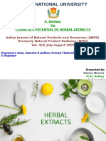 Cosmetic Potential of Herbal Extracts