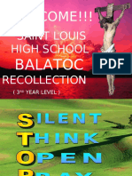 Welcome!!!: Saint Louis High School Recollection