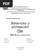 Balanceo y Alineacion de Maquinas. Trabajo.