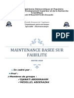 Maintenance Basee Sur Faibilite: Faculté Sciences de L'ingénieur