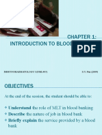 Introduction To Blood Banking: Immunohaematology I (Dml405) S.Y. Pan (2009)