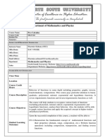 Department of Mathematics and Physics: Pre-Calculus