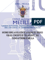 Concierto de "Dellafuente" 2018 Ciudadautónomade Melilla: Informe Sobre Laevolución de Lacalidad Del Servicio Público