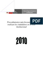 Veinte Procedimientos Más Frecuentes Que Realizan Los Ciudadanos en La Drelm