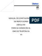 Manual de Configuración de Repetidores Dekolink para Su Conexión Al Omc de Telefónica V3