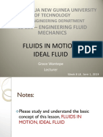 Week 8 - L8 - Fluids in Motion - Ideal Fluid PDF