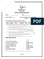 Academic Year 2020 - 2021 UAE SST - Revision Worksheet: II. Match The Following