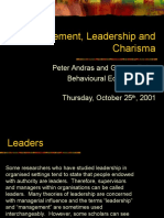 Management, Leadership and Charisma