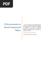 El Reconocimiento en Derecho Internacional Público