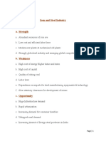 Unit-3 Iron and Steel Industry SWOT Analysis A. Strength: Page - 1