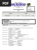 Third Quarter Examination Tle 8: Department of Education