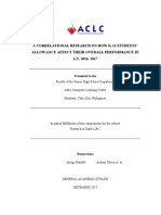 A Correlational Research On How K-11 Students' Allowance Affect Their Overall Performance in A.Y. 2016-2017