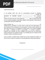 Carta de Recomendación Personal