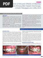 Comparison of Intrusion Effects On Maxillary Incisors Among Mini Implant Anchorage, J-Hook Headgear and Utility Arch