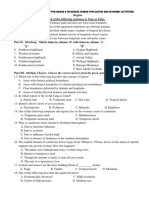 A. B. C. D.: Geography Work Sheet For Grade 9 On Region, Human Population and Economic Activities