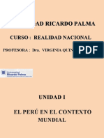 Unidad I El Perú en El Contexto Mundial - REALIDAD NACIONAL URP