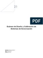 Exámen de Diseño y Calibración de Sistemas de Sonorización