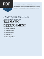 Functional Grammar - Thematic Development