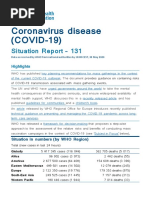 Coronavirus Disease (COVID-19) : Situation Report - 131