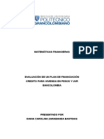 Matematicas Financieras Credito de Vivienda