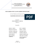 "Spot Speed Study Along Quirino Boulevard": in Partial Fulfilment of The Requirements in