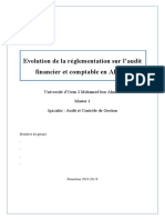 Evolution de La Réglementation Sur L'audit Financier