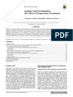 Cucumber Seed Germination: Effect and After-Effect of Temperature Treatments