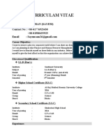 Curriculam Vitae: Md. Abdur Rahman (Sayem) Contact No: +88-01776923430 +88-01980455925