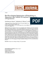 Hot Press Joining Optimization of Polyethylene To