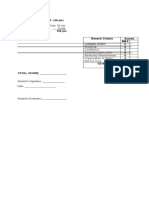 Rubric For Restaurant Service Sequence