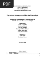 Revised Operations Management Plan For Umbrelight Agapito Aparis Cruz Enverga Salazar Santos M