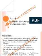 U:3 Android Activities & GUI Design Concepts