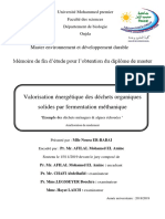 Valorisation Énergétique Des Déchets Organiques Solides Par Fermentation Méthanique