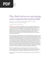 The Link Between Meaning and Organizational Health