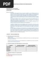 ESTRUCTURA DEL PROYECTO DE INVESTIGACIÓN Ejemplo