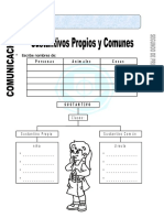 Ficha de Sustantivos Propios y Comunes para Segundo de Primaria