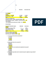 Problem No. 1 Average Method Equivalent Production Inputs: Materials Conversion Cost