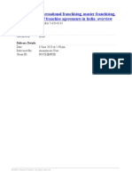 Domestic and International Franchising, Master Franchising, and Regulation of Franchise Agreements in India: Overview