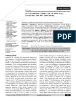 Complications Following Use of Single Rod Etonogestrel Implant (Implanon)