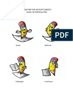 Icons For The Activity Sheets-Level of Difficulties: Simple Moderate