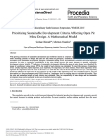 Prioritizing Sustainable Development Criteria Affecting Open Pit Mine Design A Mathematical Model