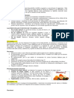 Que Son, Funciones y Fuentes de Las Vitaminas y Minerales, Macrominerales Oligoelementos Vitaminas Hidrosolubles y Liposolubles, Celulas Sanguineas, Etc.