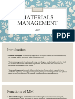 Materials Management: Unit 4