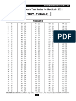 All India Aakash Test Series For Medical - 2021 TEST - 7 (Code-C)