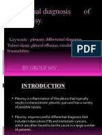 Differential Diagnosis of TBC Pleurisy.