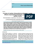 A Review of Cashew (Anacardiumoccidentale L.) Apple: Effects of Processing Techniques, Properties and Quality of Juice