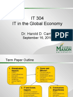 IT 304 IT in The Global Economy: Dr. Harold D. Camp