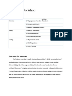 Feedback Workshop: Feedback Literacy Domain Activities Knowing